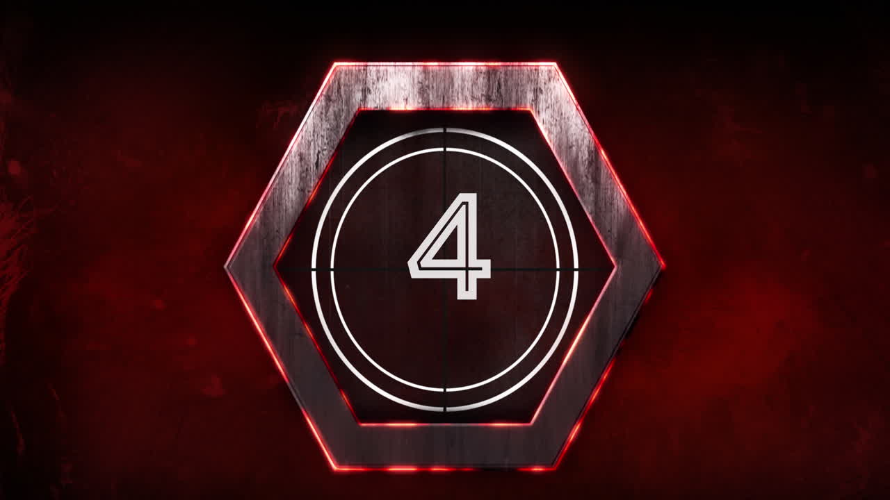 Animation of countdown on red background