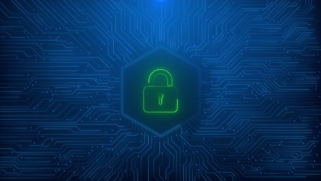Padlock cyber security and attack system crash data protection privacy 3d abstract background