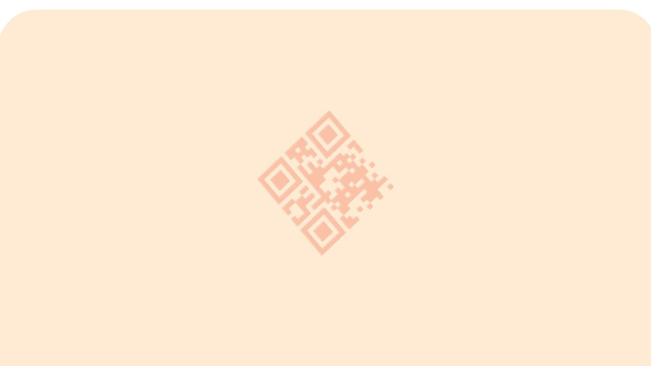 animación del código qr y procesamiento de datos en fondo amarillo