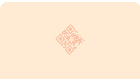 animación del código qr y procesamiento de datos en fondo amarillo