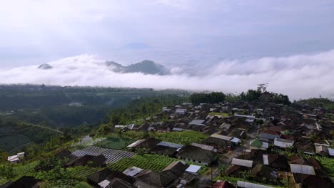 aerial view of indonesia countryside on the hill