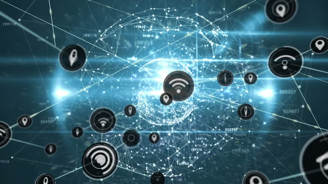 연결의 네트워크와 함께 지구의 애니메이션