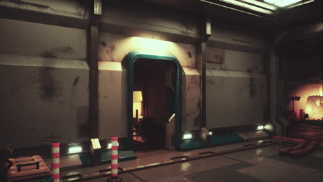 Raumschiffkorridor-Eines-Futuristischen-Tunnels-Mit-Licht