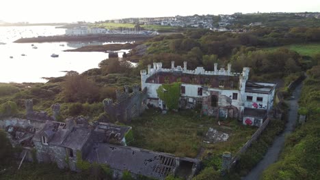 soldiers point house aerial view abandoned uncultivated holyhead coastal castle mansion estate
