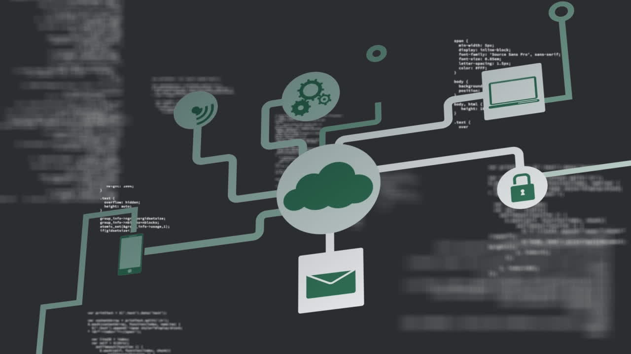 animación de la red de conexiones en fondo gris