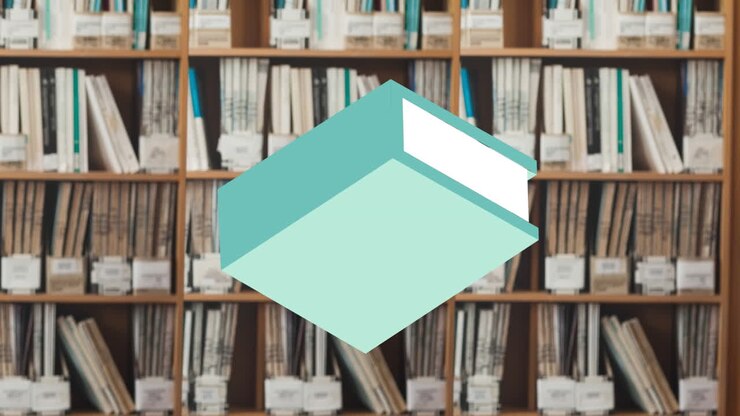 Animation of school items icons over library