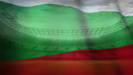 waving bulgarian in football stadium