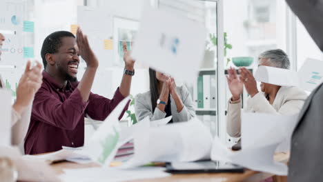 happy business people, documents