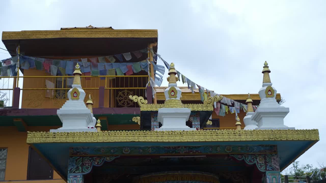Different parts of a Buddhist temple or monetary. A Salugara Monastery which is located in New Jalpaiguri