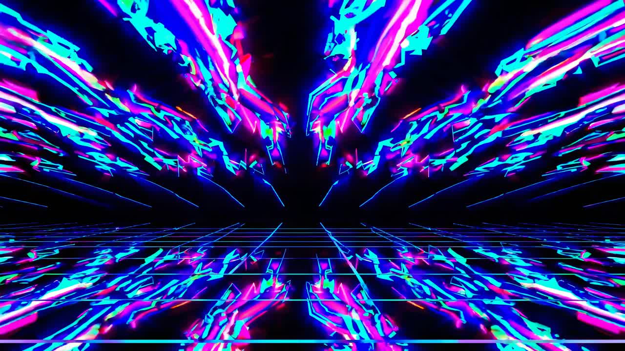 Visual Astratti Cyberpunk al Neon