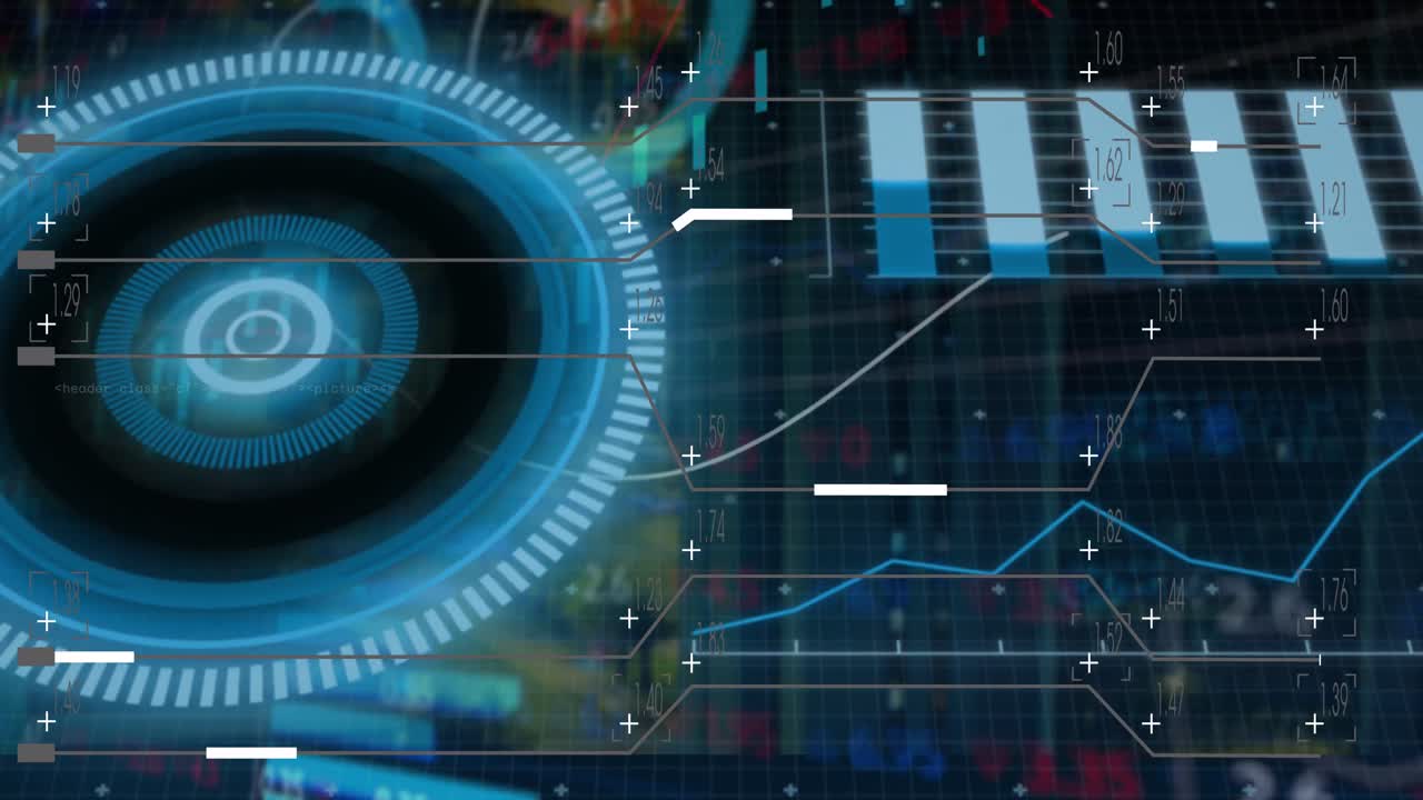 animación del procesamiento de datos sobre un fondo negro
