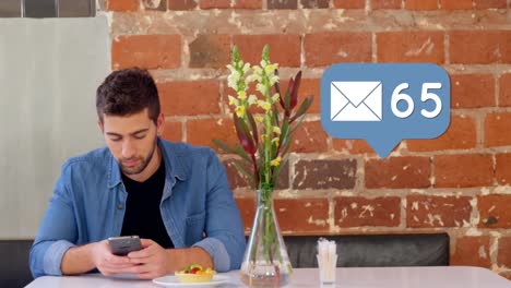 man texting at a restaurant 4k