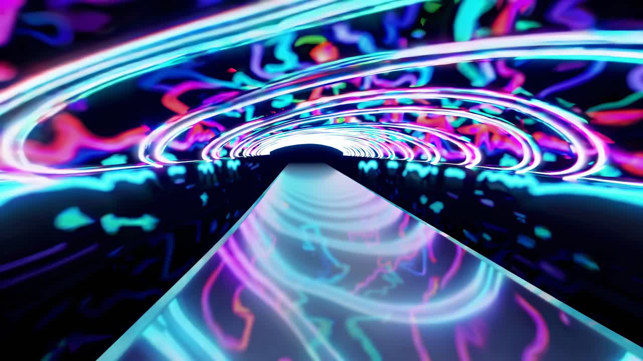 Neon Glowing Tunnel