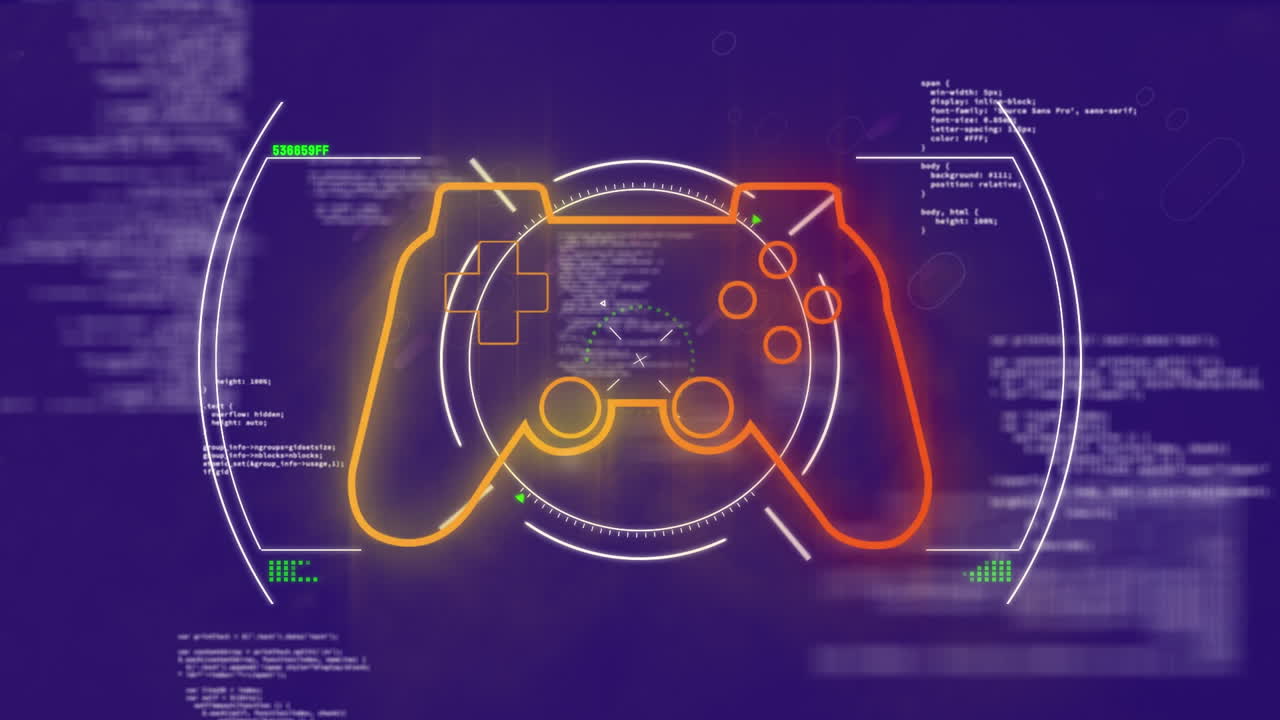 Animation of gamepad icon over data processing