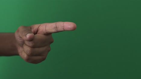 left hand of uk asian male pointing finger