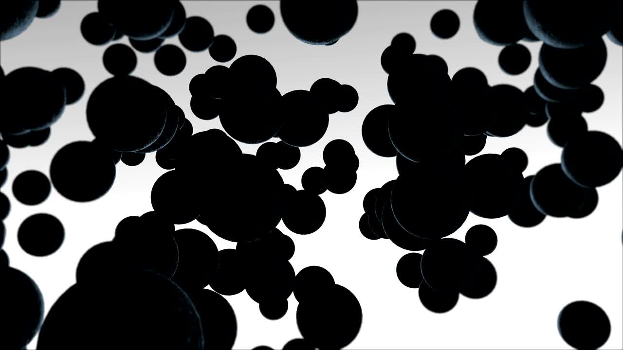 3d rotating spheres. Abstract composition