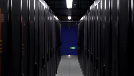 Innovative technology designs for of Industrial Data Center with Rows of Yellow Server Cabinets Control Room, High-Tech Power, Data Systems, Efficiency in Manufacturing and Energy Management