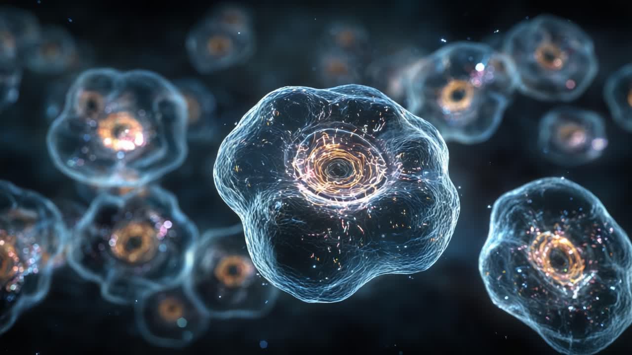 A Close-Up Exploration of Microscopic Cells and Their Intricate Structures Showcasing the Fascinating Beauty of Cellular Biology