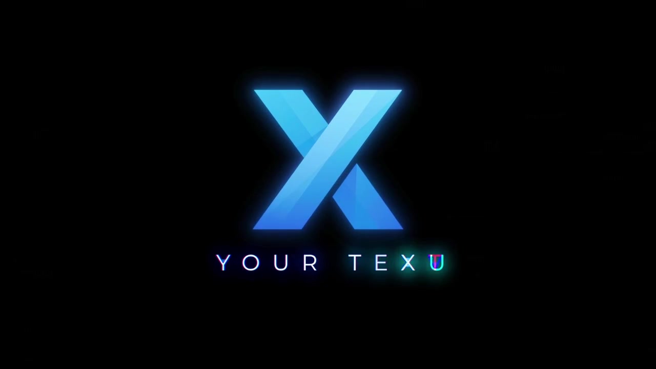 Un'animazione del logo in stile glitch con distorsione digitale