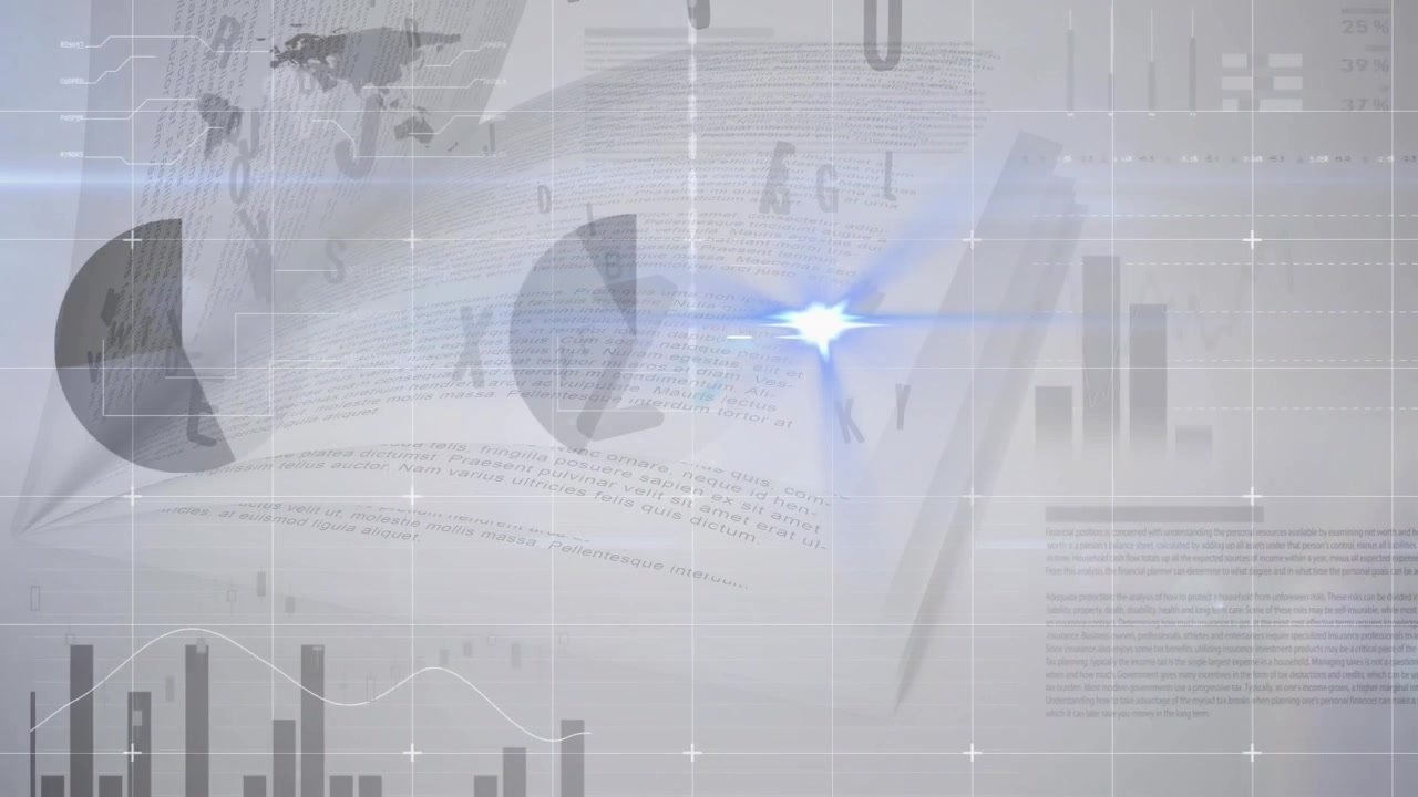 本の上にデータ処理のアニメーションが重ねて表示される。