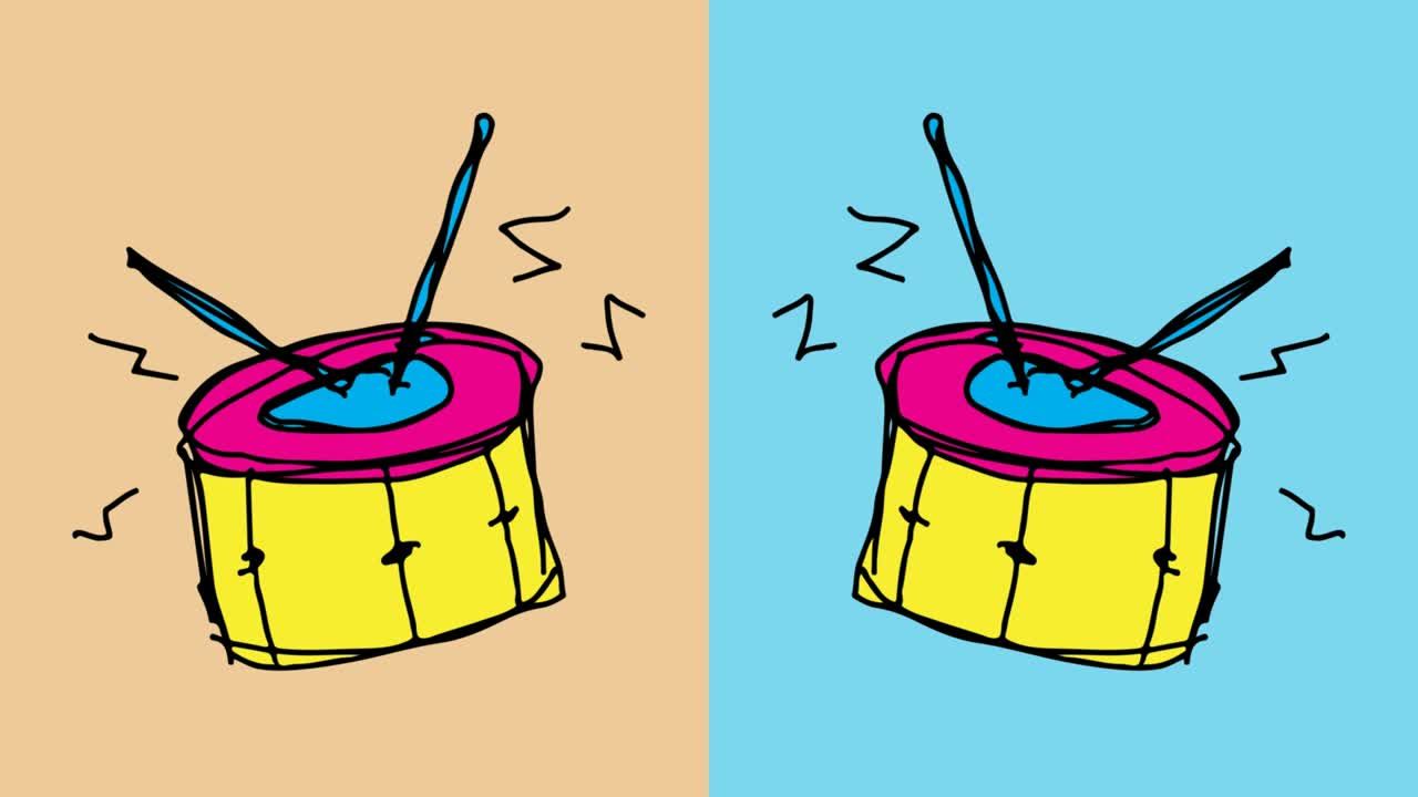 niños dibujando arte pop fondo sin costuras con tema de tambor de trampa