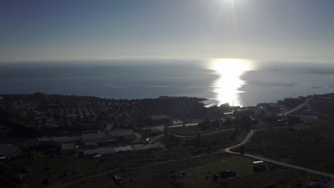 Aerial-view-of-the-island-of-Lesbos-where-refugees-camp-Moria-is-located