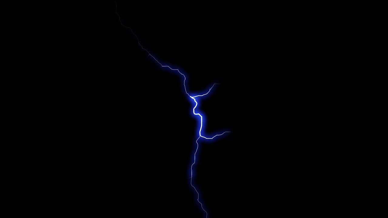 Fulmini Blu Animati su Sfondo Nero