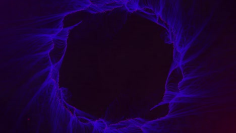 animación de rastros circulares de humo púrpura moviéndose lentamente en movimiento hipnótico