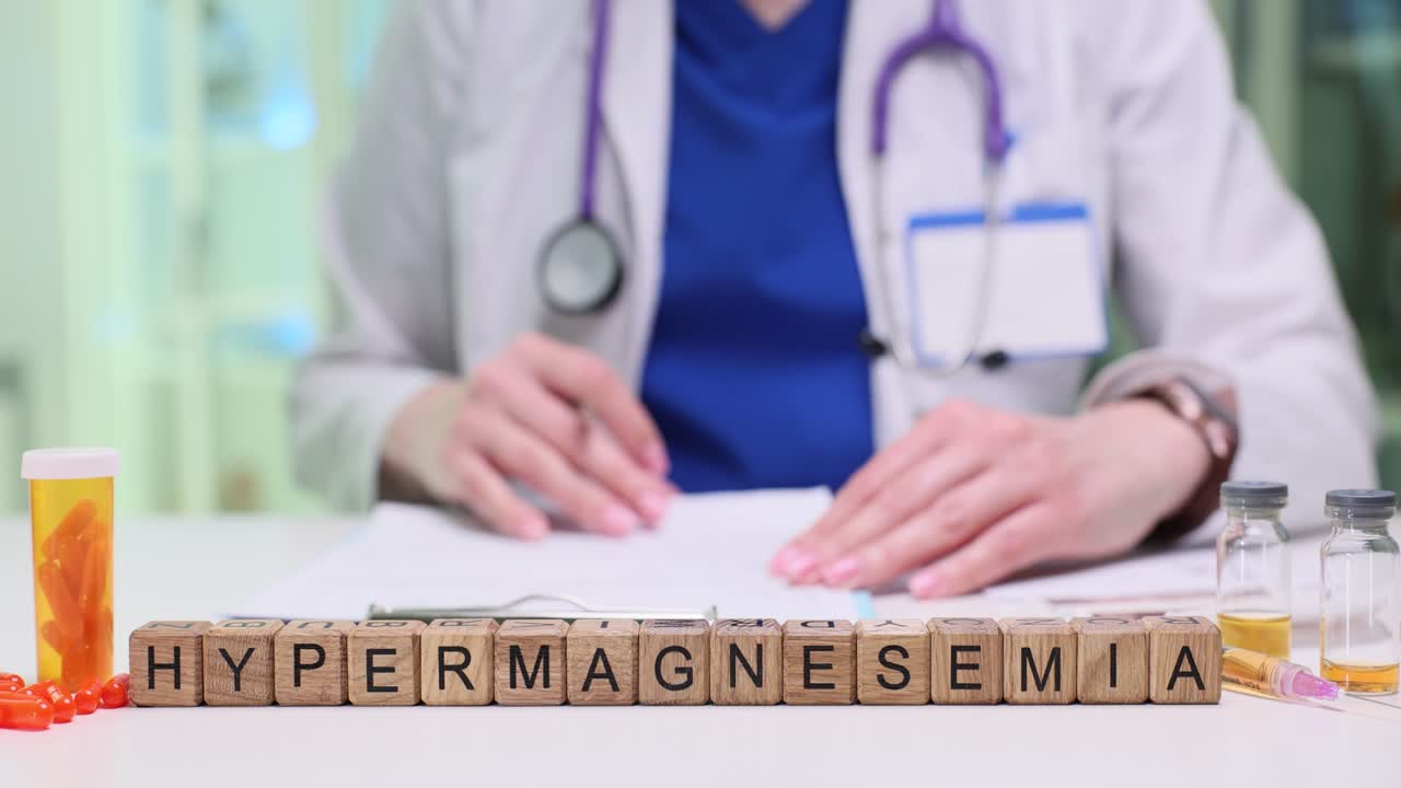 Médico Trabalhando com Diagnóstico de Hipermagnesemia e Suprimentos Médicos