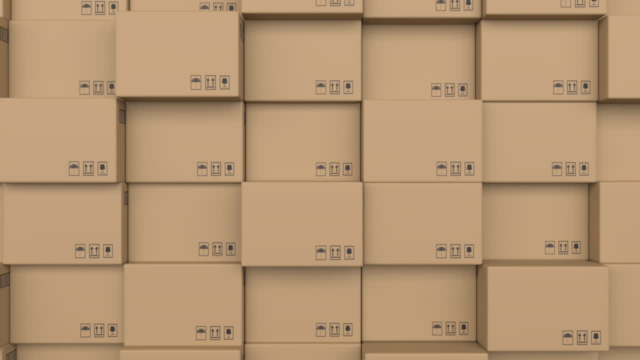 녹색 스크린에 카드보드 상자