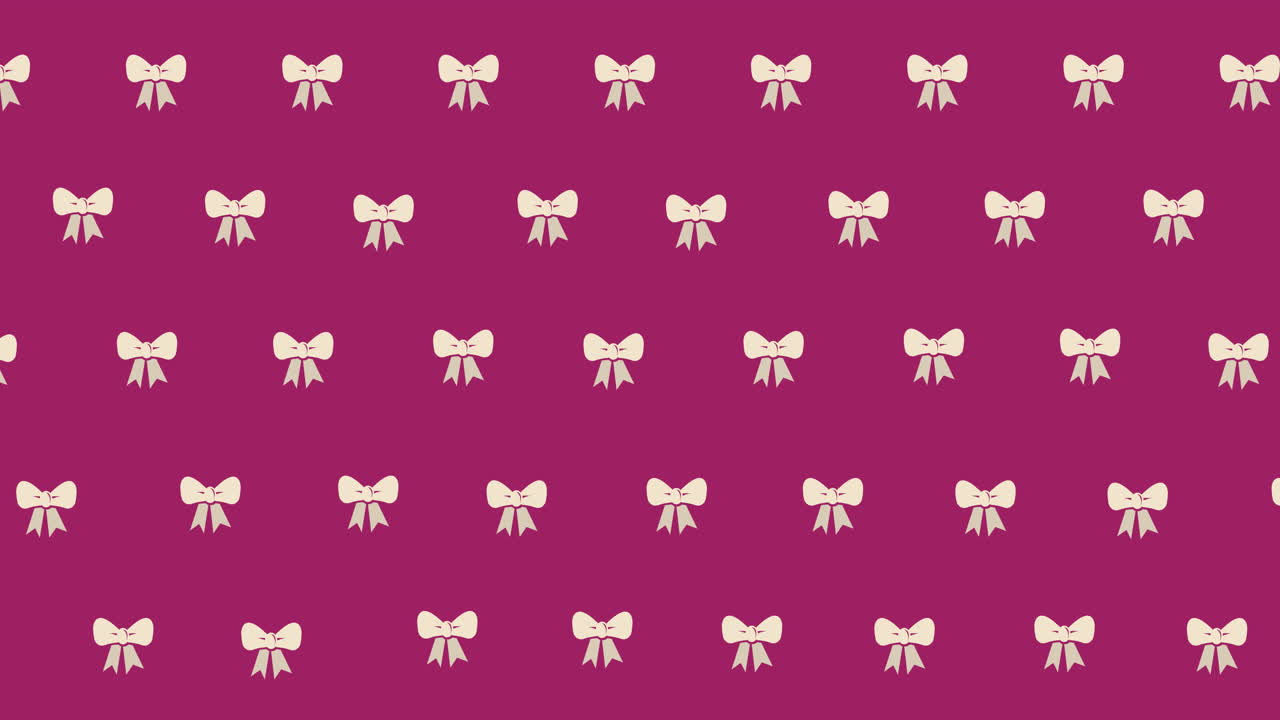 Animazione di papillon che fluttuano su sfondo rosso violaceo.