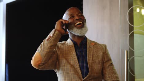 smiling businessman talking on the phone 4k 4k