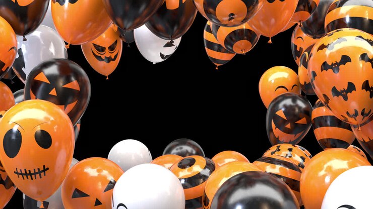 Halloween balloon frame with alpha channel