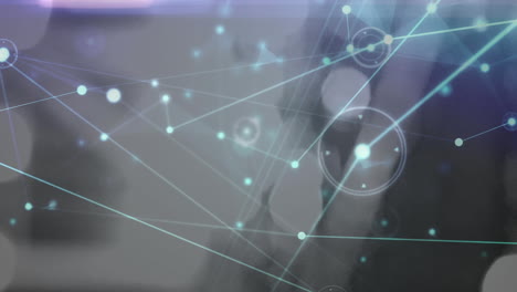 animación de redes de conexiones en interiores industriales