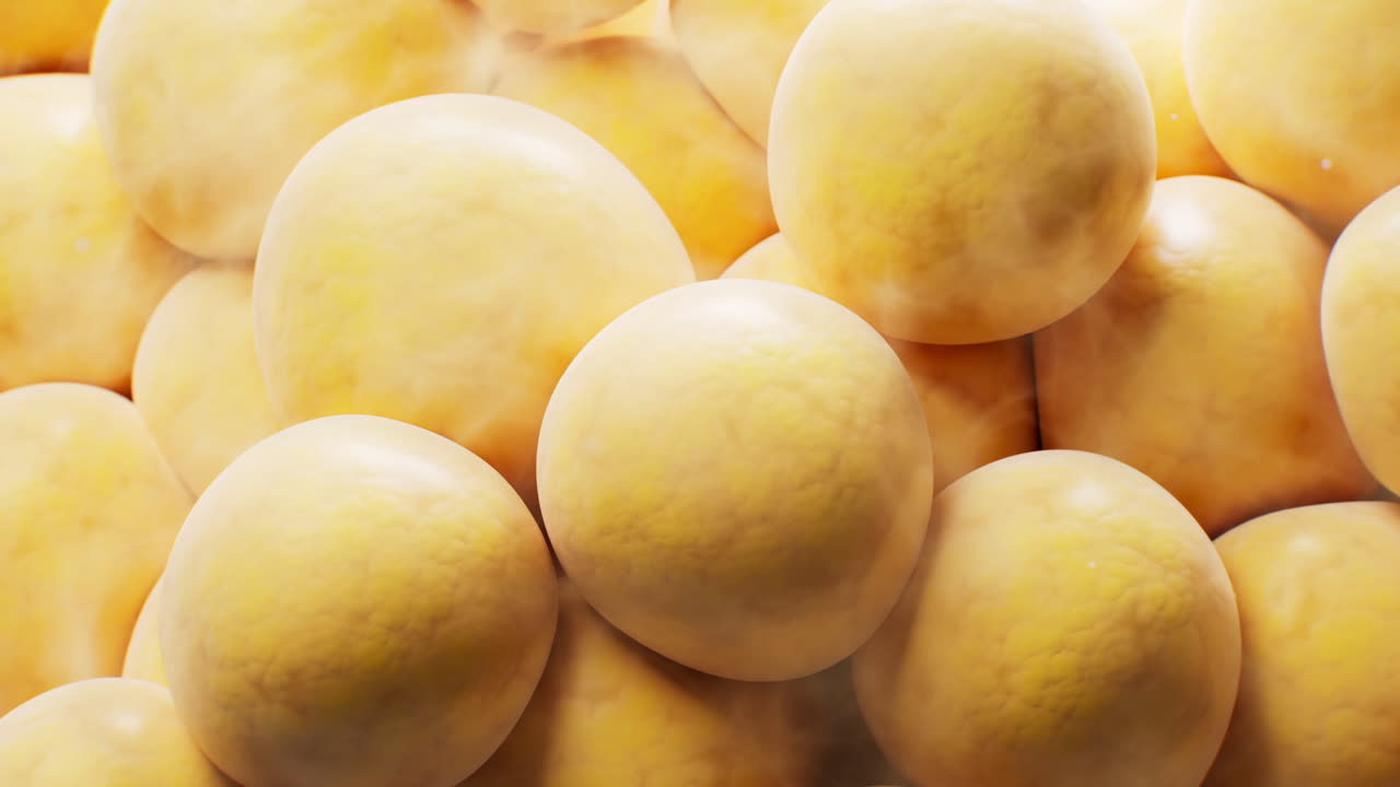 Biomedical microscopic fat cells structure, 3d rendering