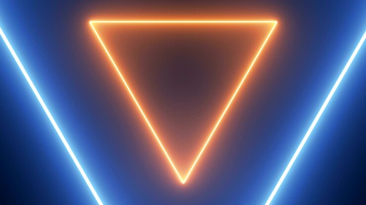 Abstract background with neon triangles Seamless loop
