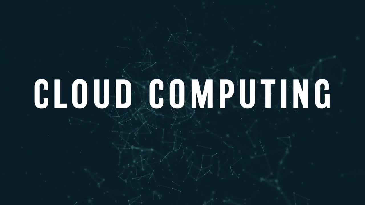 Cloud computing with polygonal connecting dots and lines