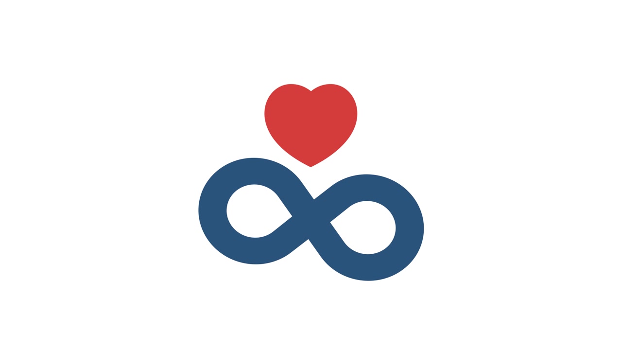 Animated Infinity Symbol with Red Heart Logo Reveal
