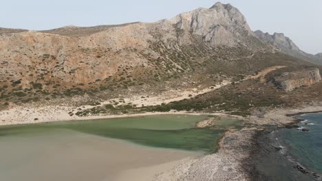 panoramic view of balos lagoon formed between cape gramvousa and small cape tigani