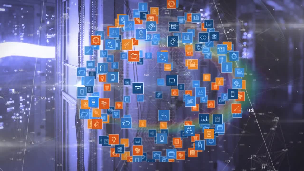 animación de la red mundial de conexiones