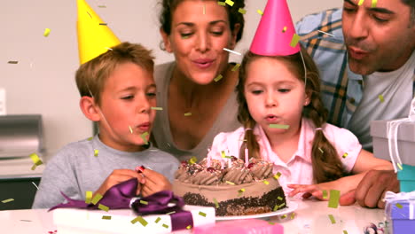 family celebrating a birthday party