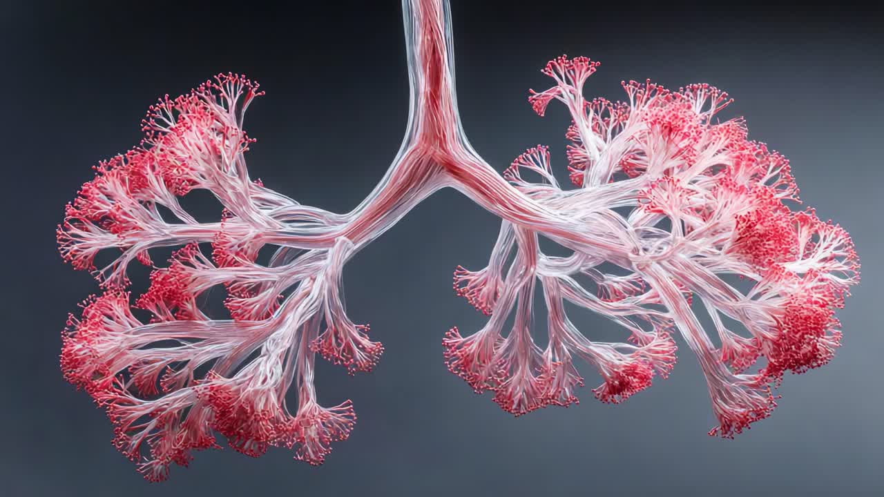 An Artistic Representation of Human Lungs: A Detailed Visualization Showcasing the Intricate Structure and Vascular Features Of The Respiratory System in Stunning Detail
