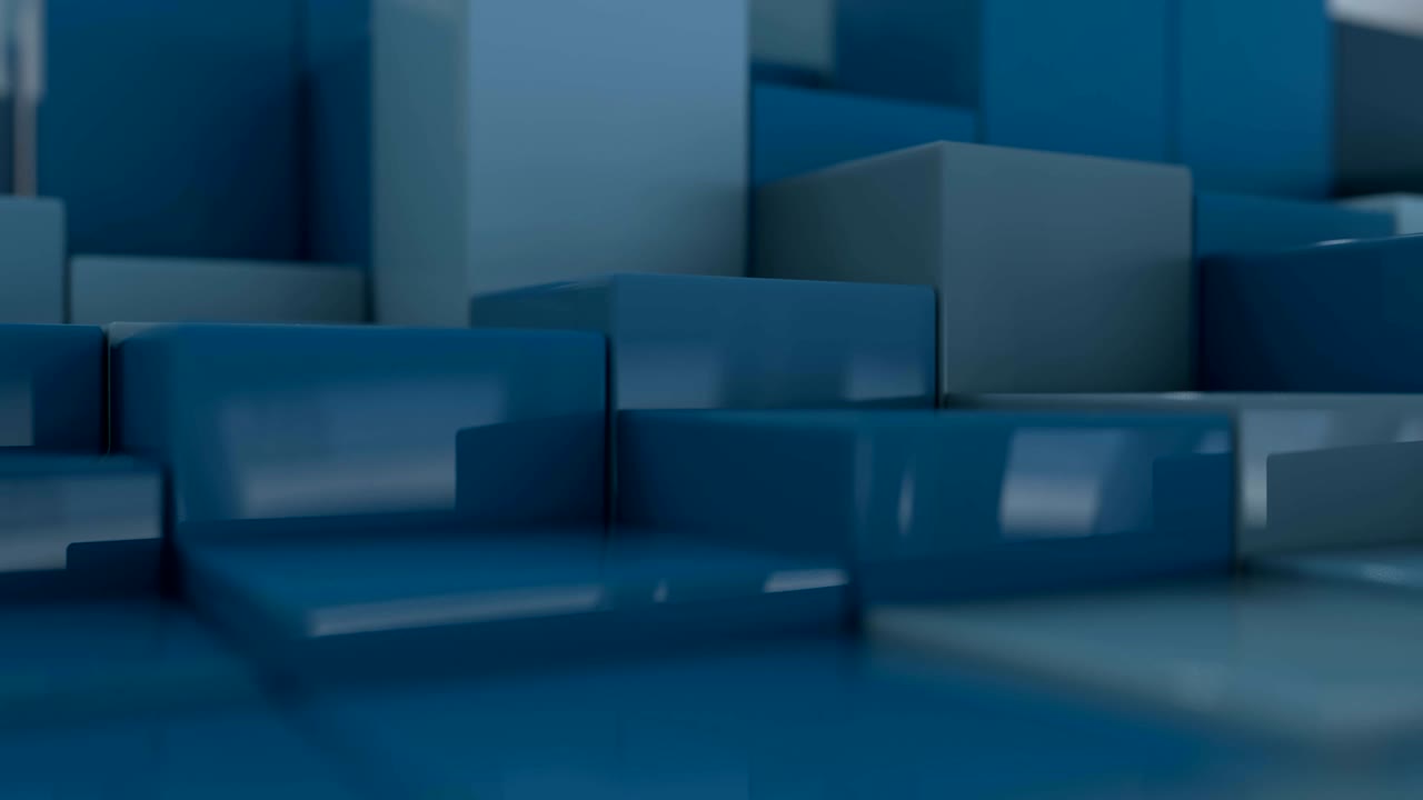 4k cubos orgánicamente desplazados en una cuadrícula.