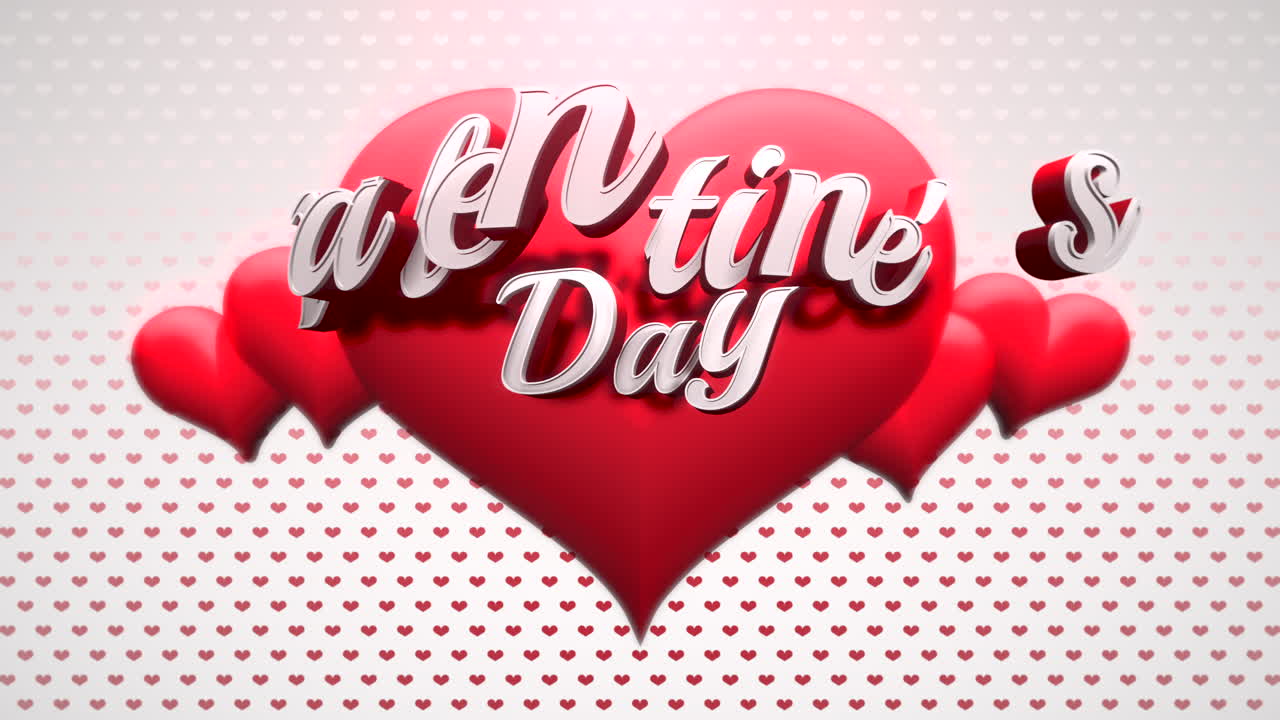 San Valentino, testo e cuore romantico in movimento a tema amore 2