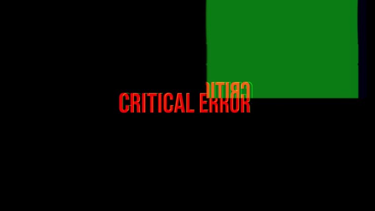 Glitchy Critical Error Text Animation on Black Background