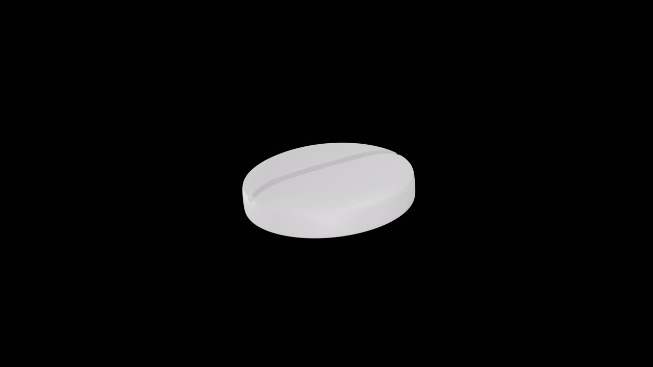 Animation of floating pill on black background Premium Stock Video Footage