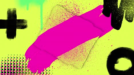 animación de formas sobre fondo amarillo