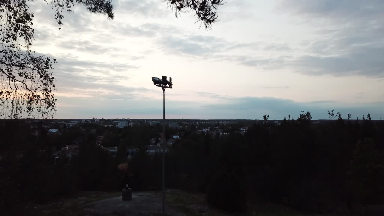 Drone footage with nature vertigo effect in Rauma, Finland. Shooted near watertower park.