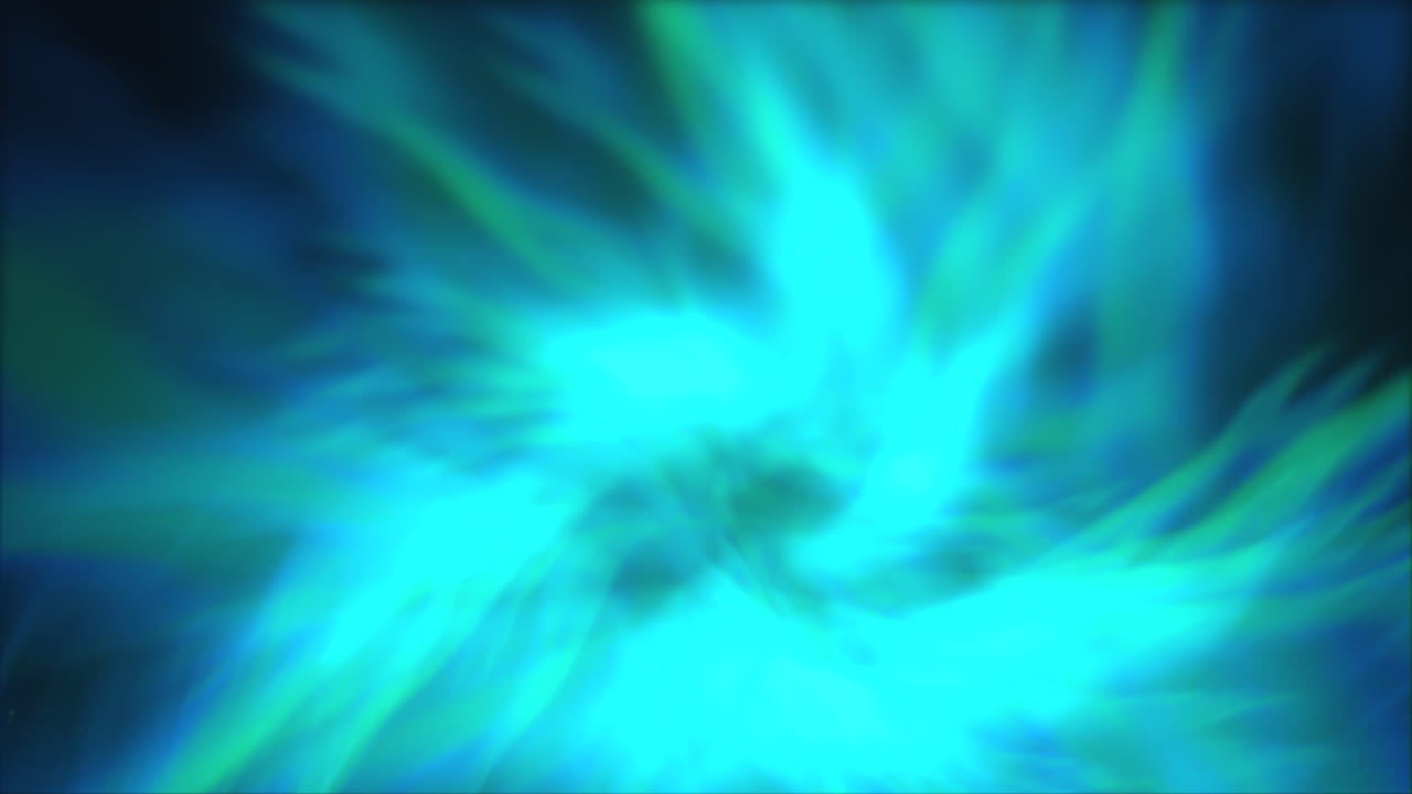 Mystical blue and green clouds on deep black space