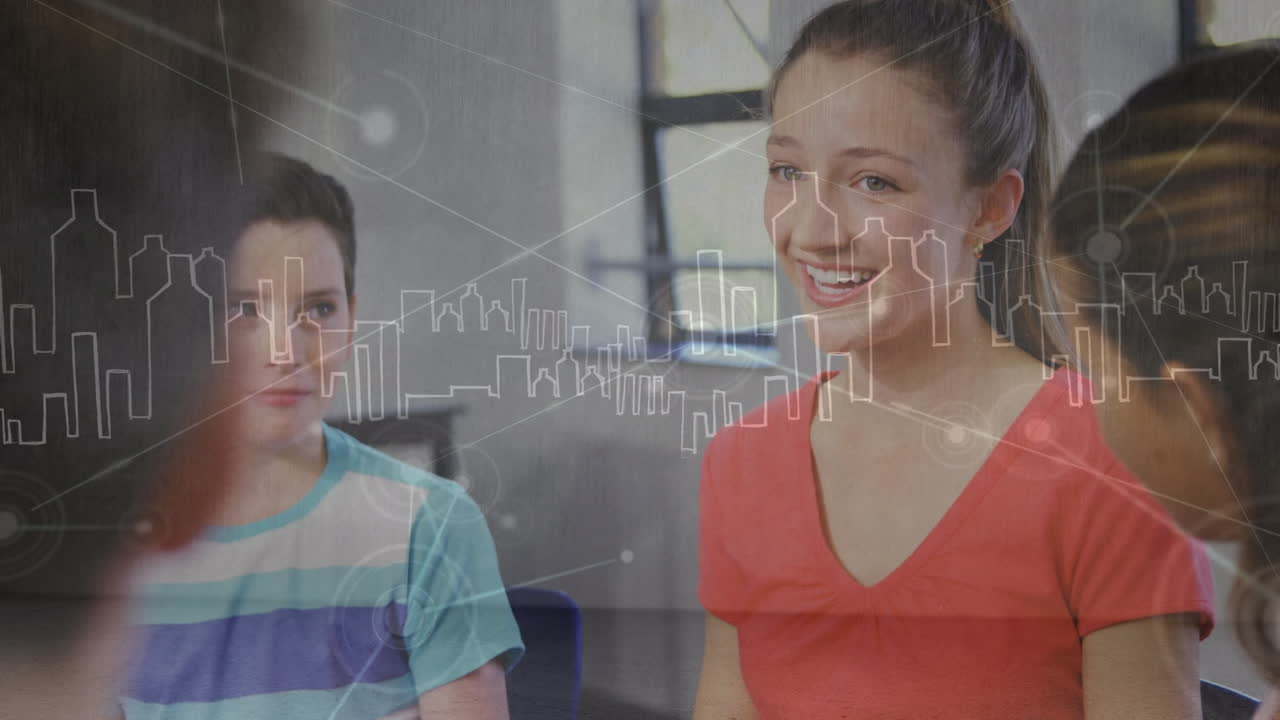 animación de la red de conexiones en un grupo diverso de estudiantes